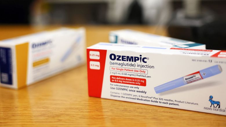 LOS ANGELES, CALIFORNIA - APRIL 17: In this photo illustration, boxes of the diabetes drug Ozempic rest on a pharmacy counter on April 17, 2023 in Los Angeles, California. Ozempic was originally approved by the FDA to treat people with Type 2 diabetes- who risk serious health consequences without medication. In recent months, there has been a spike in demand for Ozempic, or semaglutide, due to its weight loss benefits, which has led to shortages. Some doctors prescribe Ozempic off-label to treat obesity. (Photo illustration by Mario Tama/Getty Images)