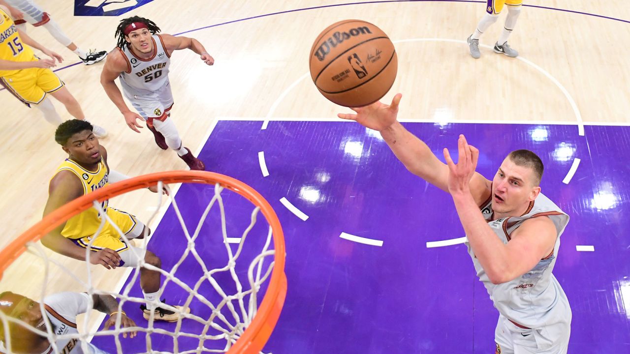 Jokić shoots the ball during Game 4 of the Western Conference Finals.