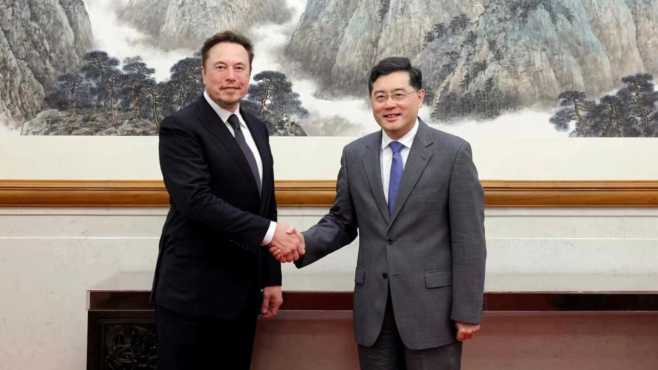 Chinese Foreign Minister Qin Gang met Tesla CEO Elon Musk in Beijing on Tuesday.