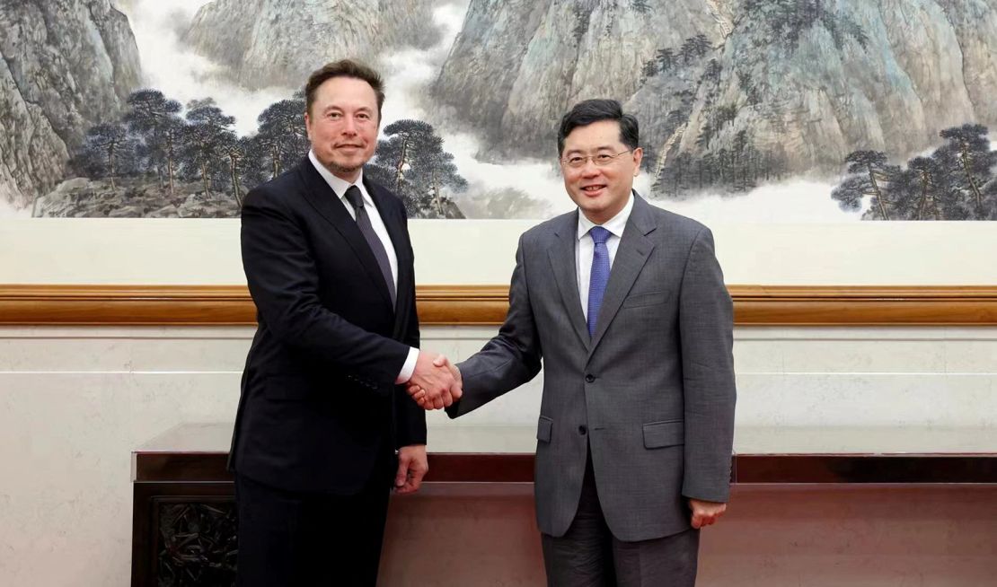 Chinese Foreign Minister Qin Gang met Tesla CEO Elon Musk in Beijing on Tuesday.