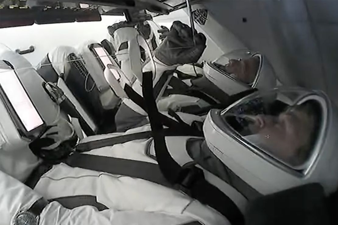 The SpaceX capsule transported the AX-2 crew back to Earth after a weeklong mission at the International Space Station.