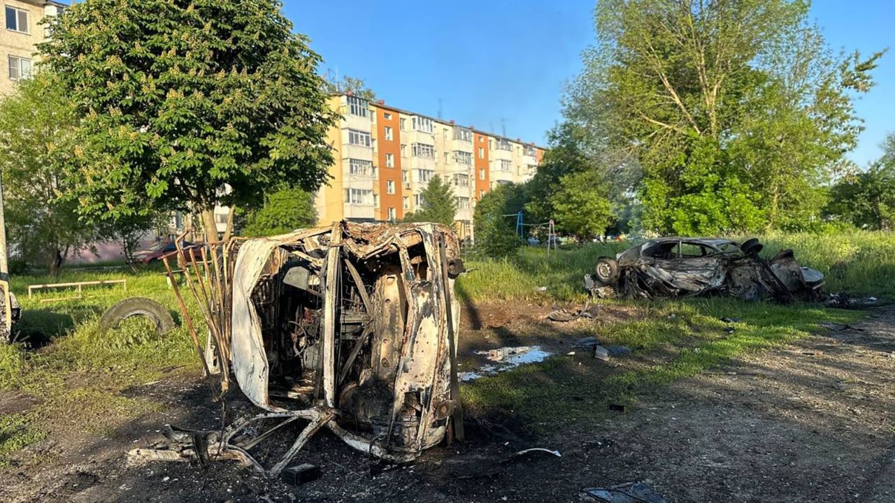 Pictures released by the governor of Belgorod apparently show the aftermath of shelling in the region.