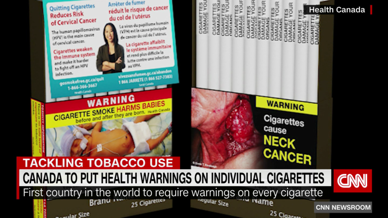 Canada puts health warning labels directly on individual cigarettes | CNN