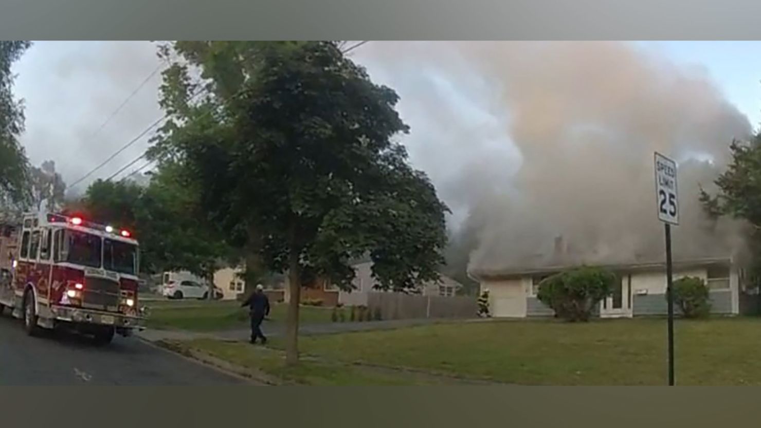 An 85-year-old man and passerby helped alert a sleeping family early Wednesday morning that their house was on fire in South Brunswick Township, New Jersey. 