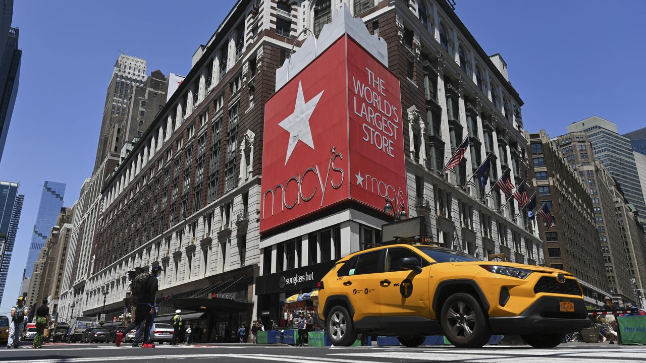 People walk past Macy's in Herald Square on May 31, 2023 in New York City.