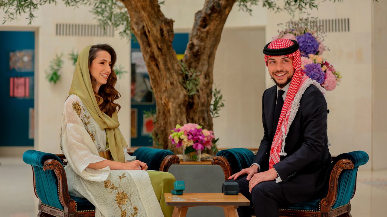 Crown Prince Al Hussein bin Abdullah II of Jordan and Miss Rajwa Alseif.