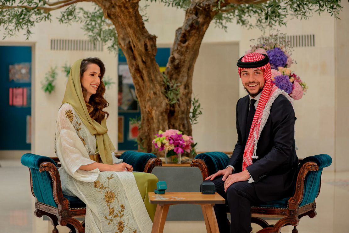 Crown Prince Al Hussein bin Abdullah II of Jordan and Miss Rajwa Alseif.