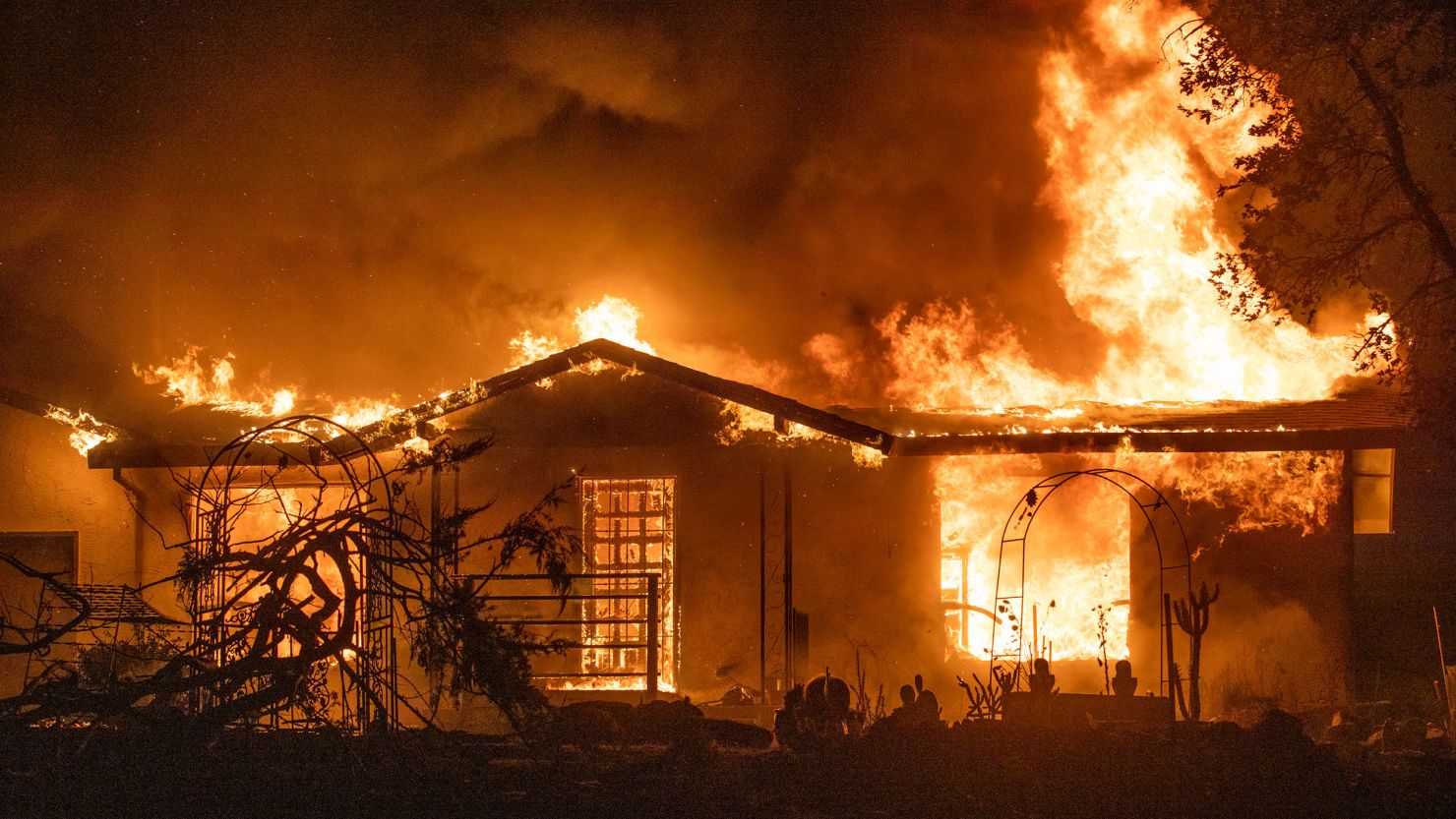 A house burns on Platina Road at the Zogg Fire near Ono, California, on September 27, 2020.