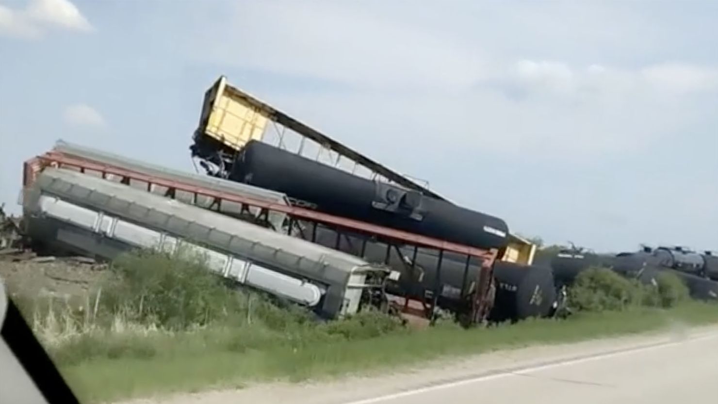 A train derailed in northwestern Minnesota just south of the Canadian border Wednesday.