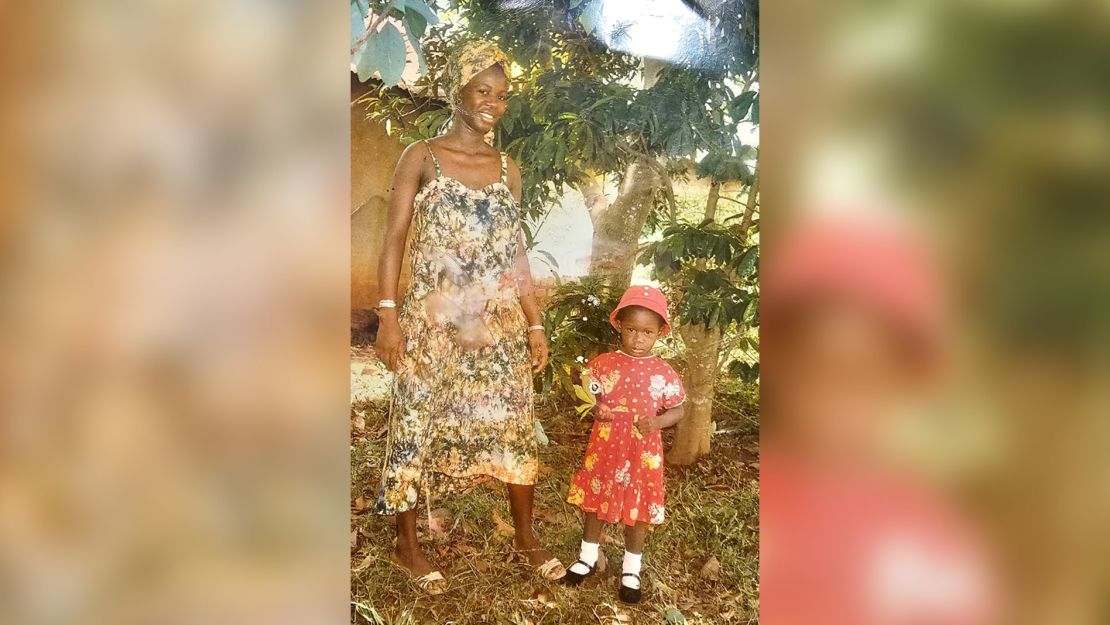 This family photo taken in Liberia shows Faith Akovi Cooper, right, and her mother, Abena Clement. Cooper says all the mementos from her childhood were lost when her home was destroyed during Liberia's civil war, but a family member gave her this photo shortly after she arrived in the United States. 