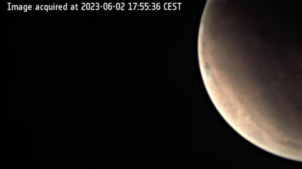 ESA shared images it deemed as close to live as physically possible during a June 2 event. The images were pinged back to Earth with about a 17-minute delay, or as much time as it takes for the information to travel between Mars and Earth.