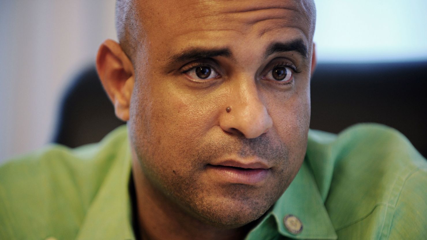 Laurent Lamothe speaks during an interview with AFP on July 3, 2014, in Port-au-Prince, Haiti.
