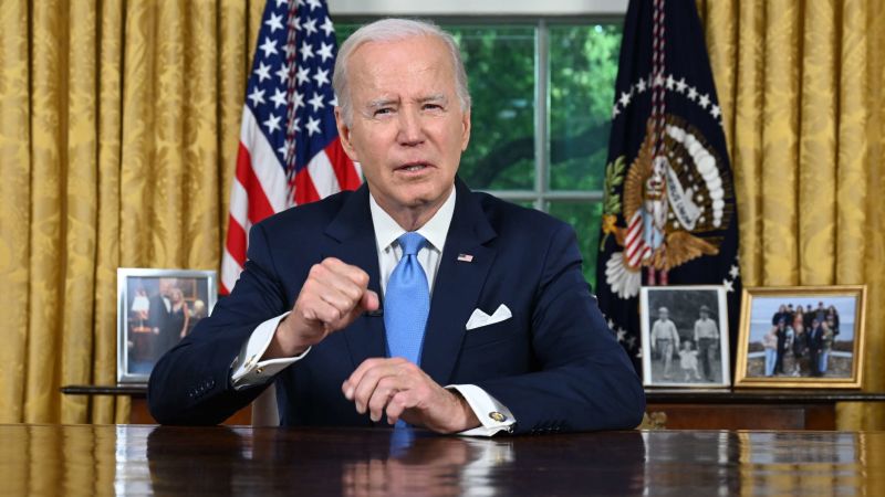 Video: President Biden praises Republicans during debt ceiling remarks from Oval Office  | CNN Politics