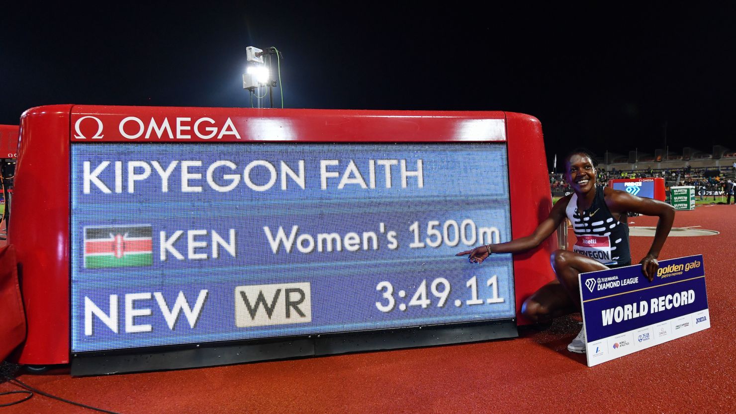 Faith Kipyegon has won two Olympic 1,500m gold medals. 