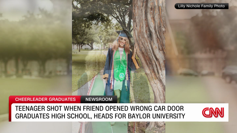 Texas cheerleader who was shot graduates from high school | CNN
