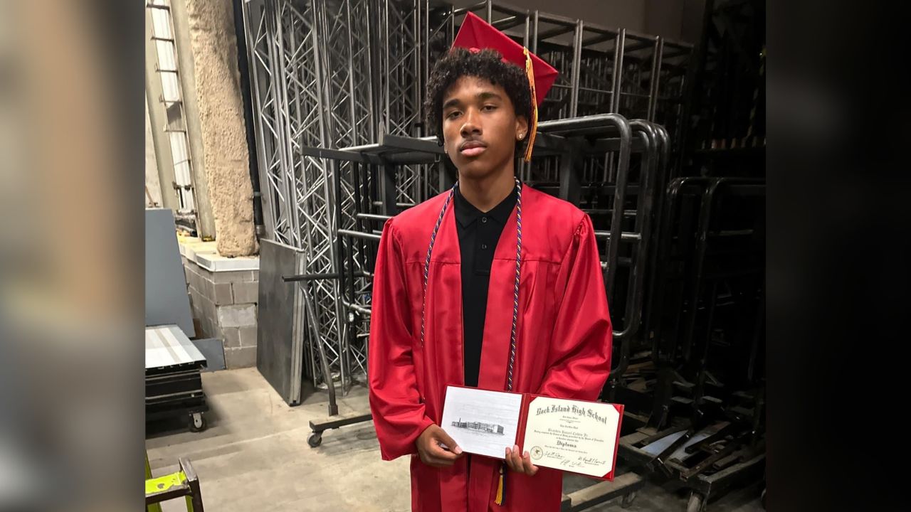 "He's proud of me. He is the reason I was even able to have enough strength to walk across the stage," said Branden Colvin Jr., speaking about his father.