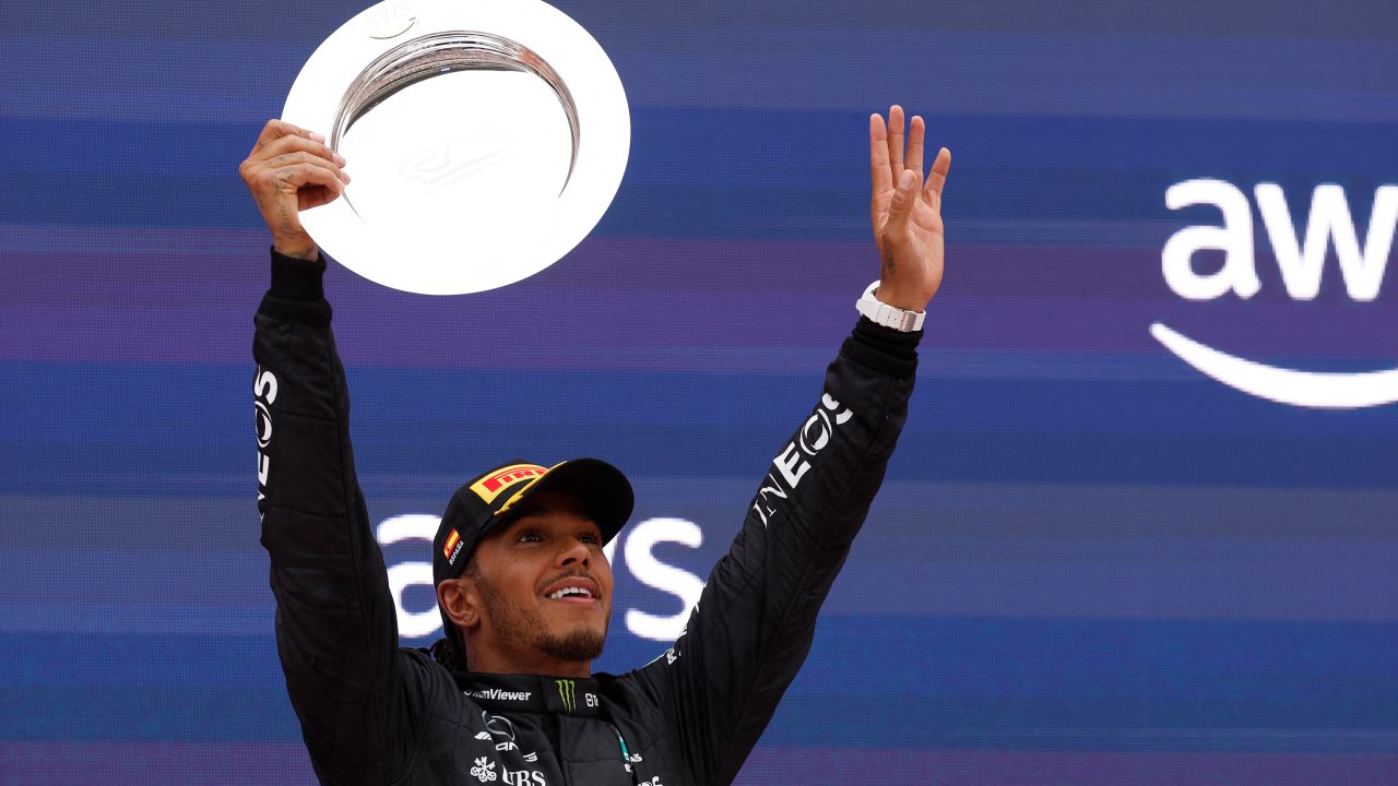 Lewis Hamilton finished second at the Spanish Grand Prix.