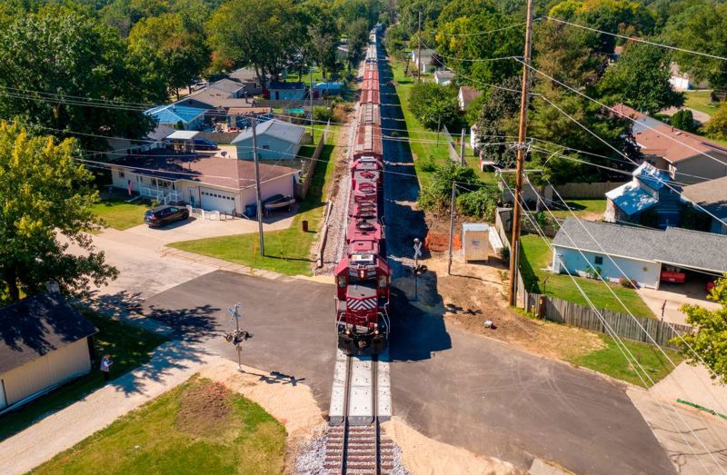 Top City Train Rail Crossing