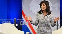 Nikki Haley participates in a CNN Republican Town Hall moderated by CNN's Jake Tapper at Grand View Univ