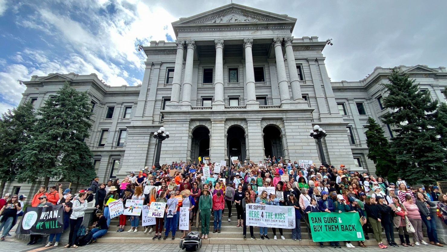 Protesters stage a sit-in at the Capitol building in Denver.