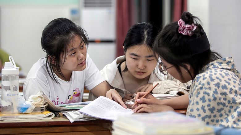 JIAOZUO, CHINA - JUNE 05: Senior three students study in the classroom to prepare for the upcoming 2023 National College Entrance Exam (aka Gaokao) on June 5, 2023 in Jiaozuo, Henan P
