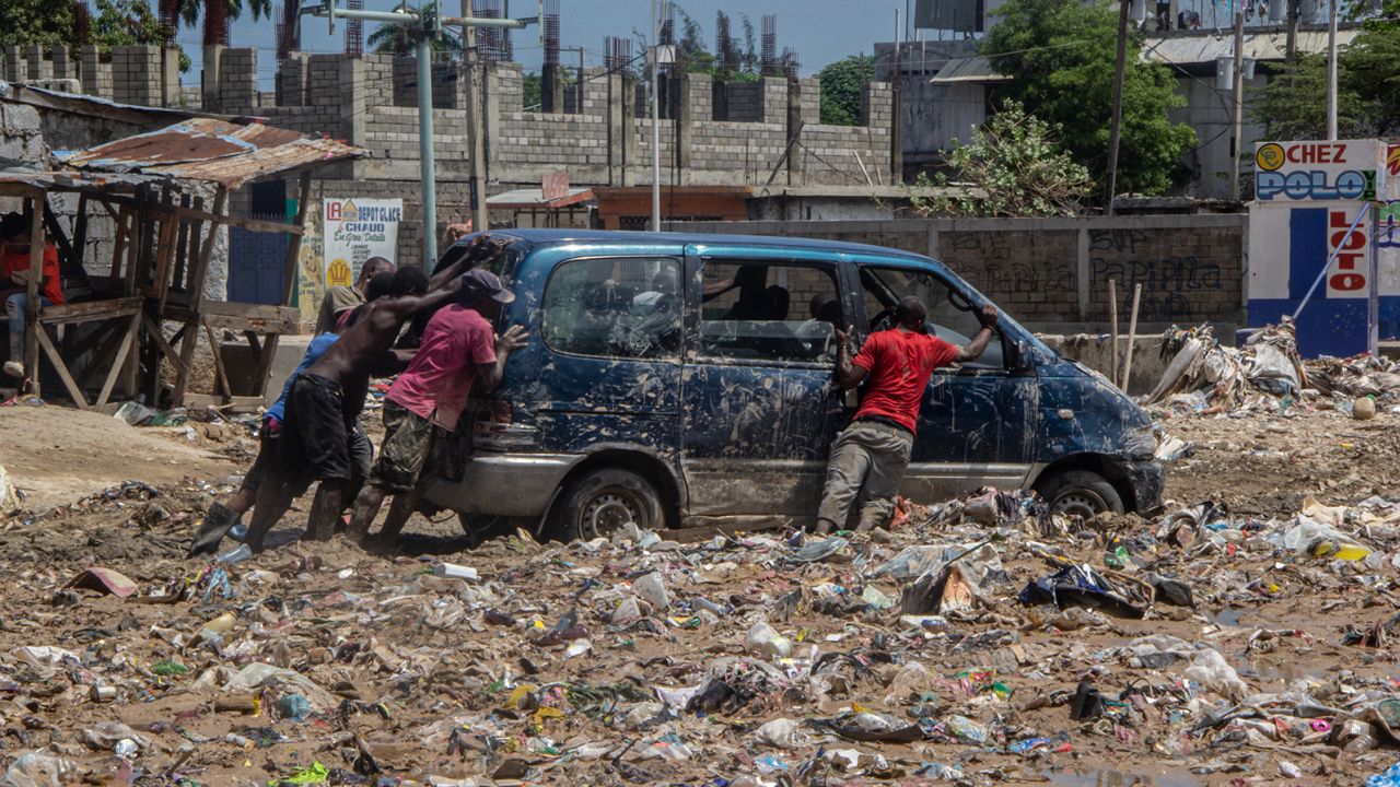 A view from the area after flooding in the Portail Leogane, in Port-au-Prince, Haiti, on June 4, 2023. 