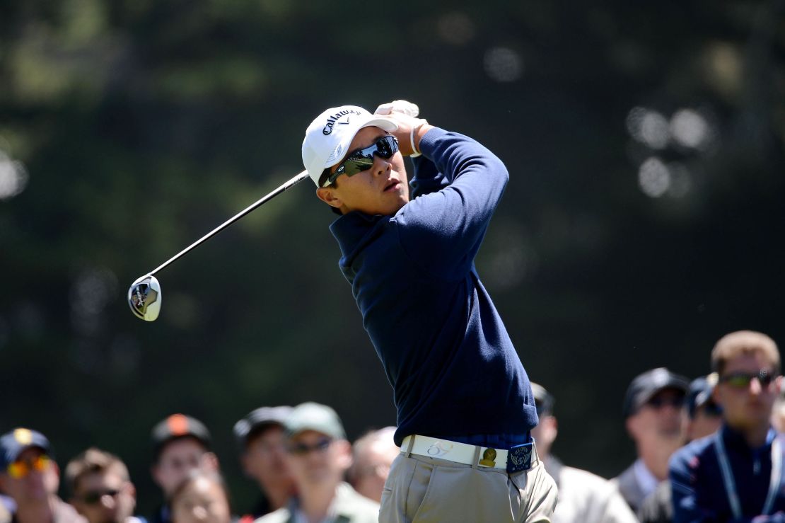 Zhang in action at the 2012 US Open at The Olympic Club in San Francisco, California.