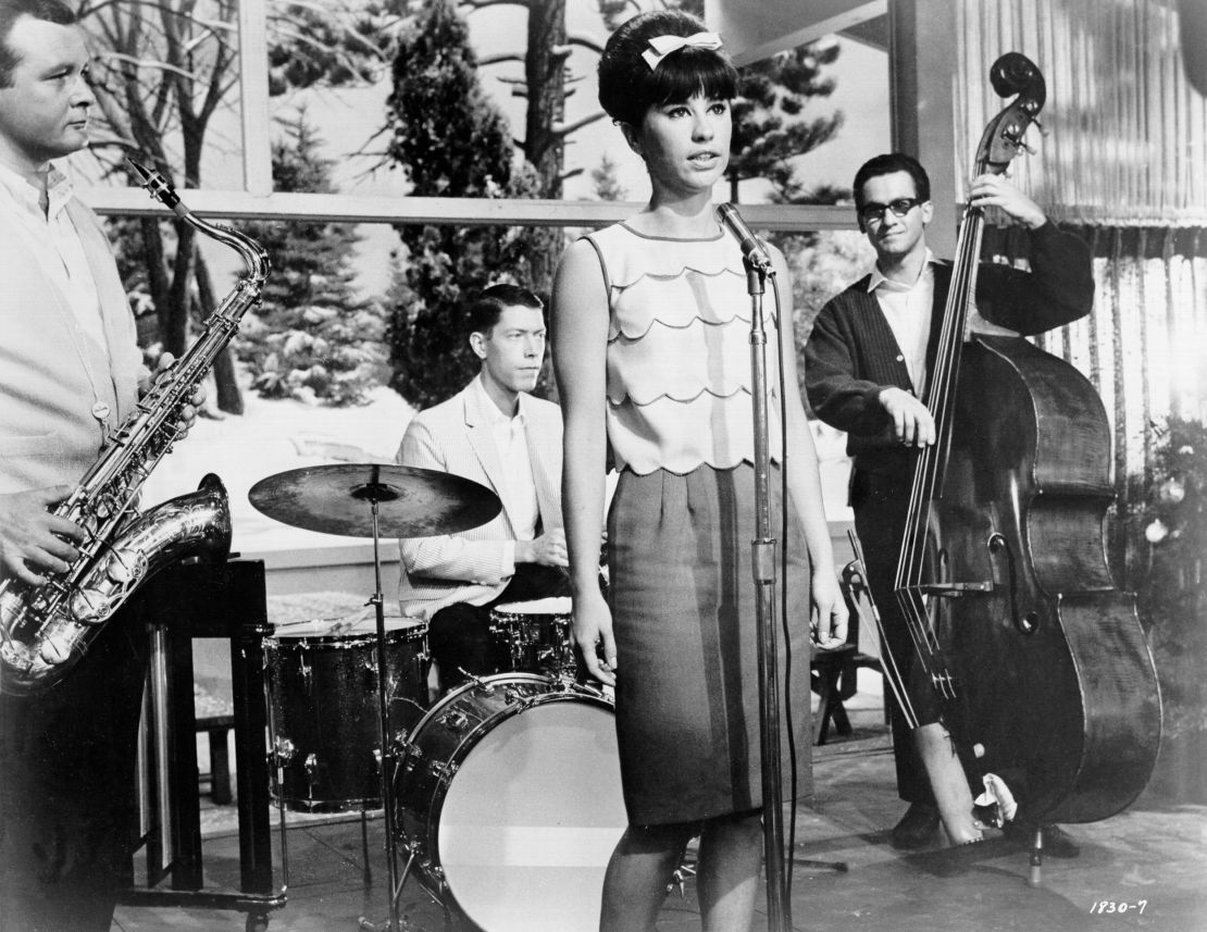 Stan Getz (left) and Astrud Gilberto in a scene from the film "Get Yourself A College Girl," 1964.  
