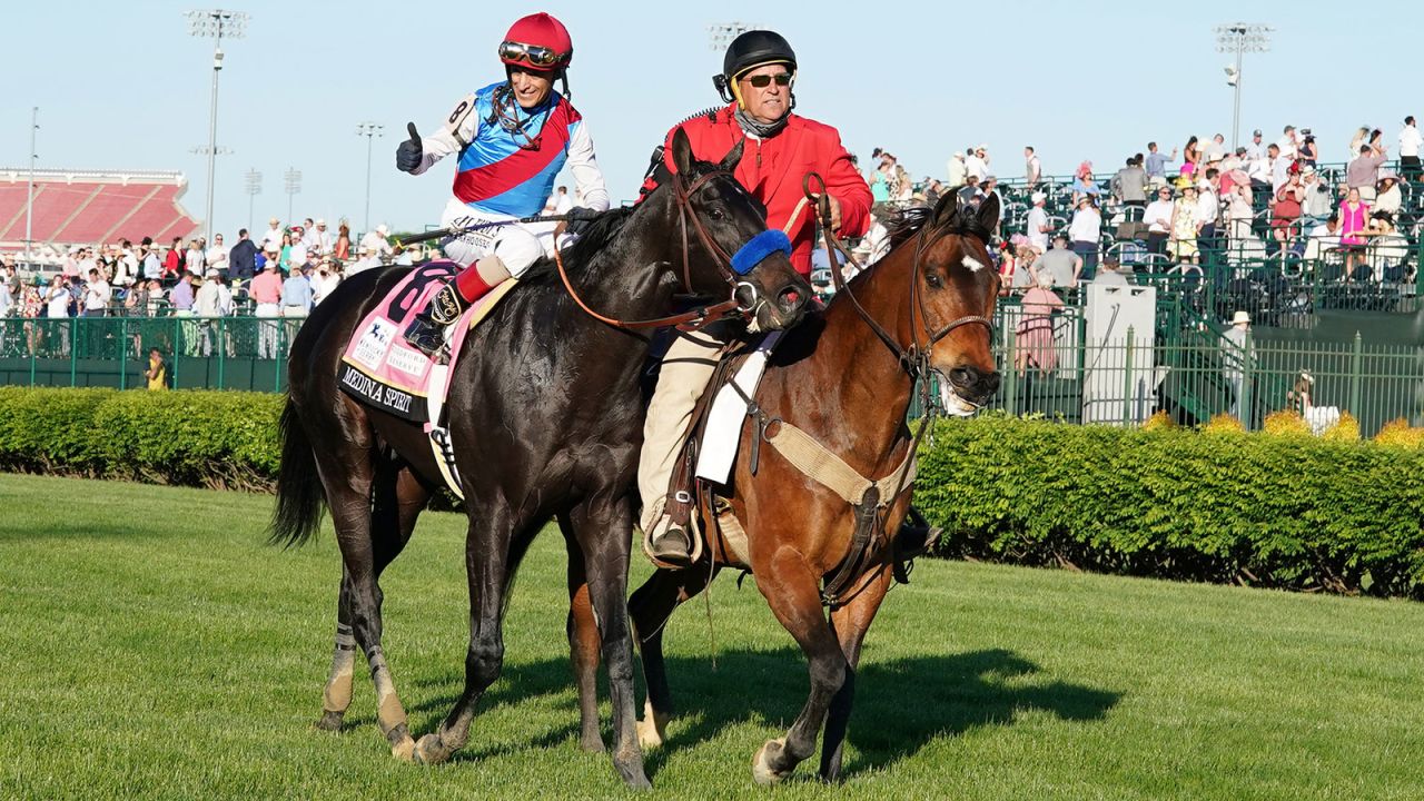 Medina Spirit pictured after winning the 147th running of the Kentucky Derby on May 1, 2021 at Churchill Downs. 