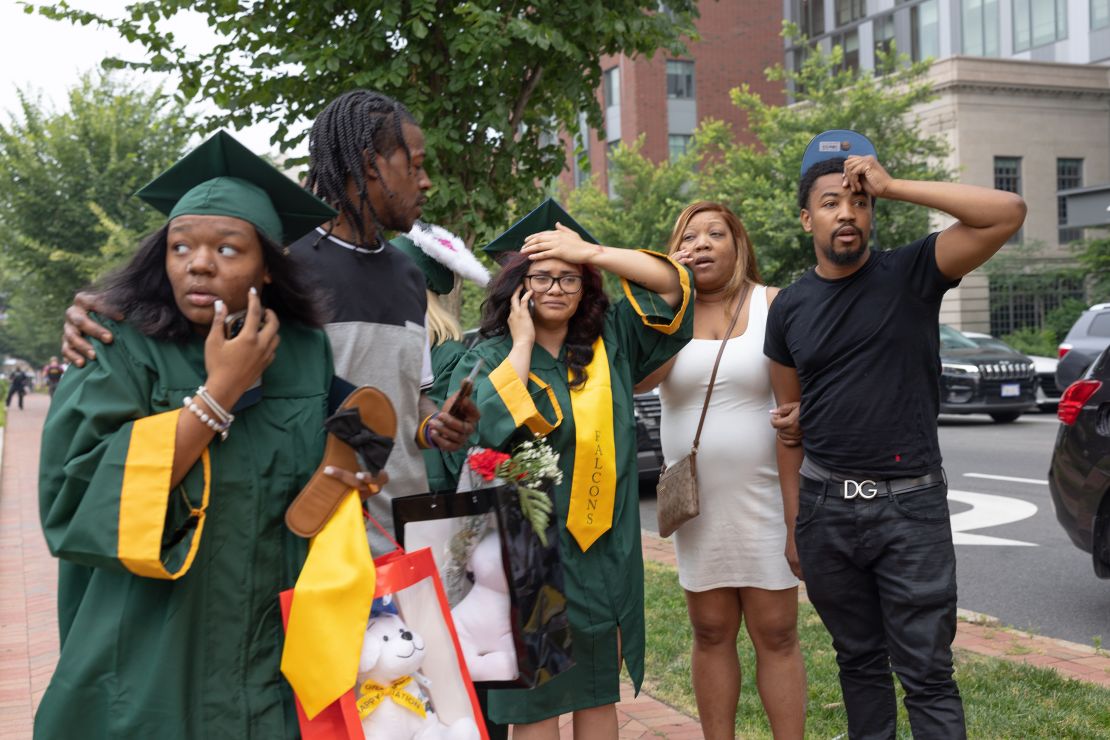 The shooting happened  in a park across the street from the theater where the graduation ceremony had been held. 