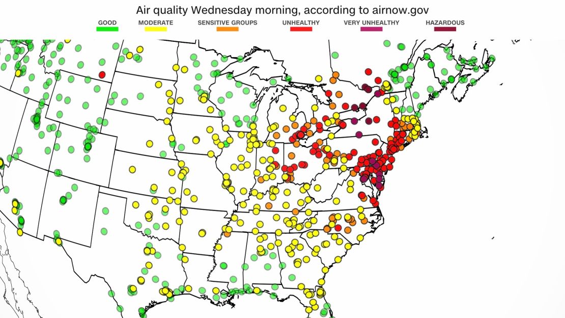 air qualitly index map wednesday morning