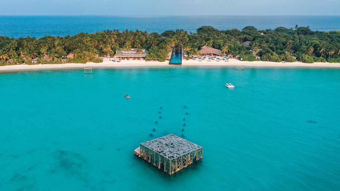 The Coralarium is located across from the longest pool in the Maldives, which stretches 200 meters through the middle of the island.