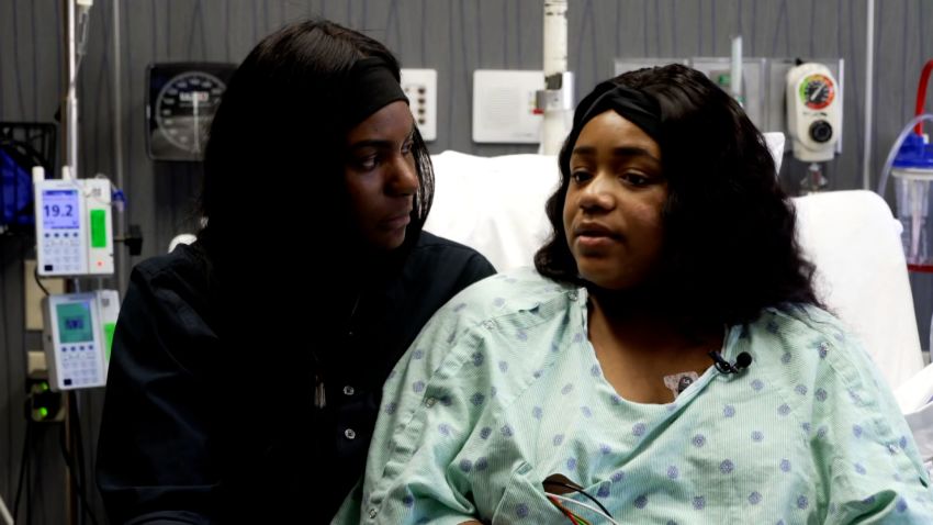 Quanishia "Peach" Berry (on the right, who had her leg amputated) and her wife, Lexus Berry (on the left)