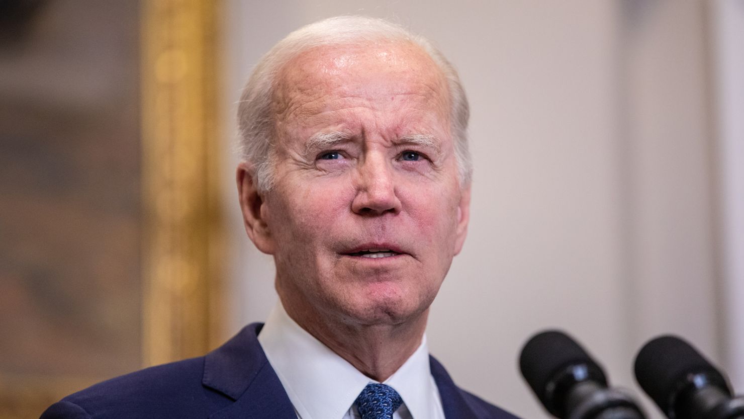 U.S. President Joe Biden delivers remarks on a deal struck with House Speaker Kevin McCarthy to raise the national debt limit in the Roosevelt Room of the White House on May 28, 2023 in Washington, DC.