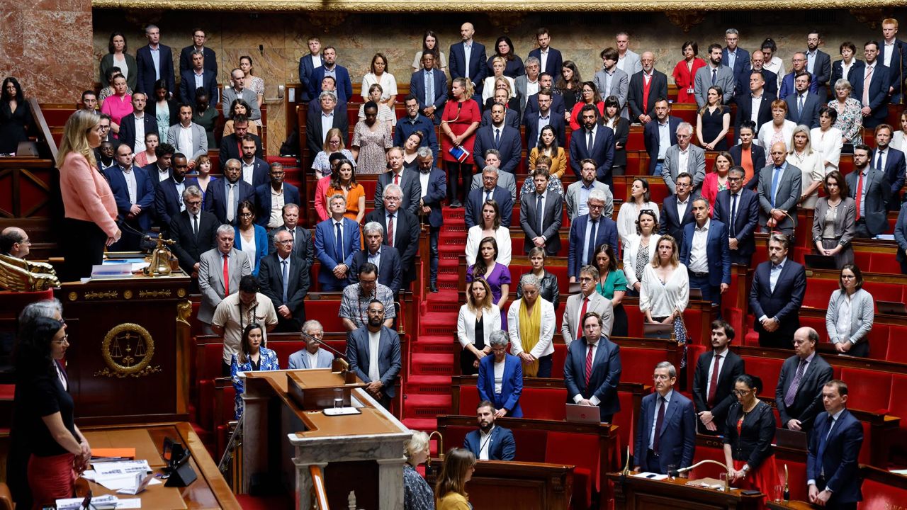 French MPs hold a minute's silence after the knife attack in Annecy.