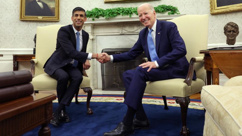 Biden salue les relations américano-britanniques alors que le Premier ministre britannique Rishi Sunak effectue sa première visite à la Maison Blanche