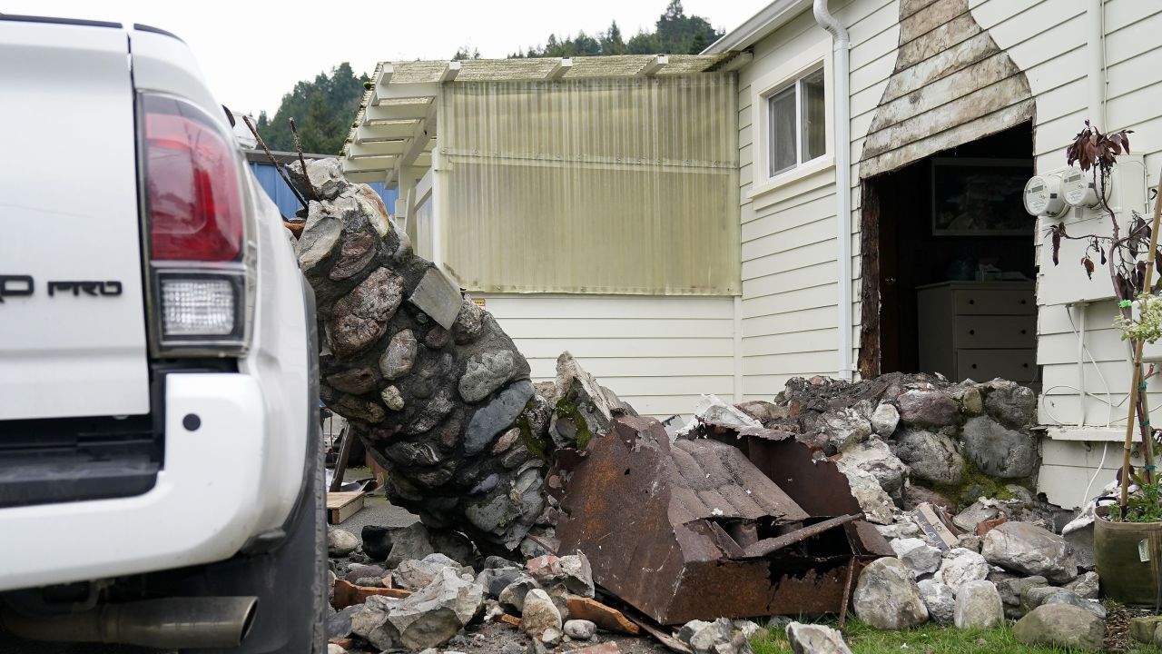 The December 20 quake damaged this Rio Dell home.