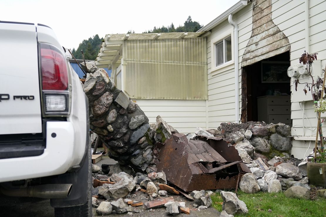 The December 20 quake damaged this Rio Dell home.  