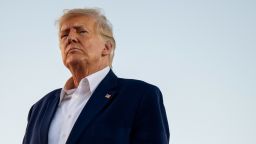 WACO, TEXAS - MARCH 25: Former U.S. President Donald Trump looks on during a rally at the Waco Regional Airport on March 25, 2023 in Waco, Texas. Former U.S. president Donald Trump attended and spoke at his first rally since announcing his 2024 presidential campaign. Today in Waco also marks the 30 year anniversary of the weeks deadly standoff involving Branch Davidians and federal law enforcement. 82 Davidians were killed, and four agents left dead. (Photo by Brandon Bell/Getty Images)