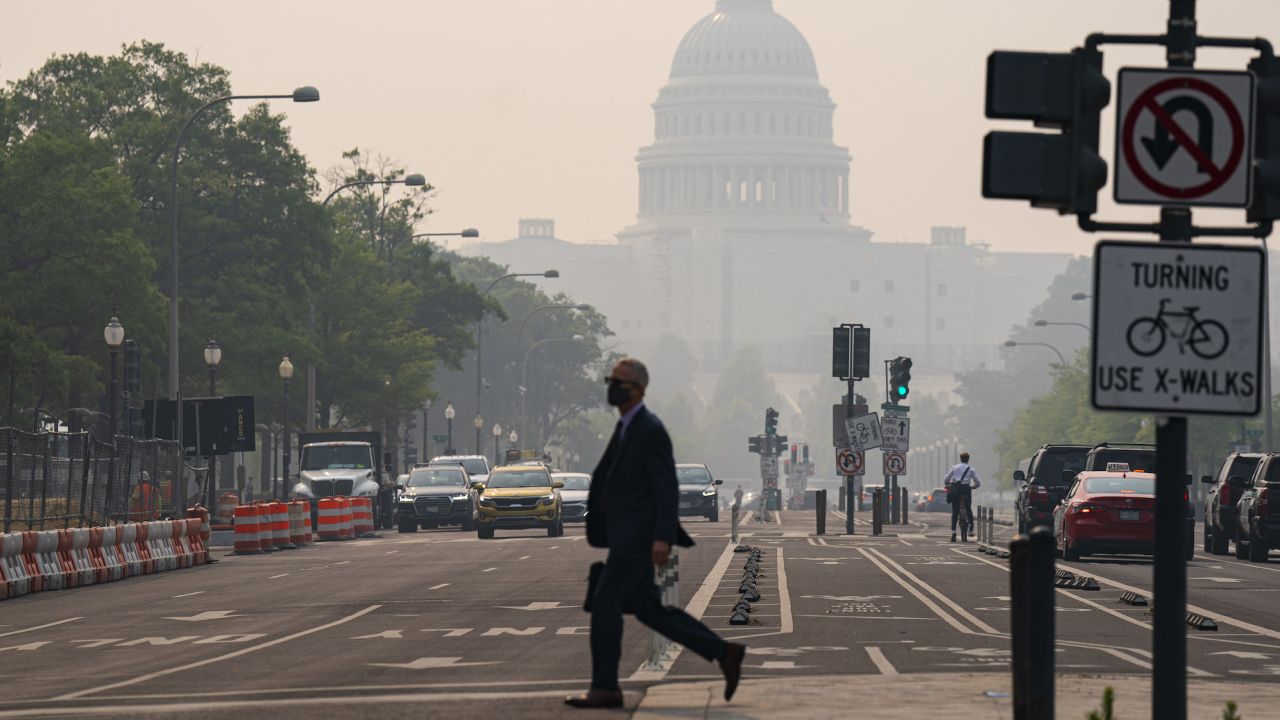 The US Capitol in Washington, DC, was shrouded in smoke Thursday.