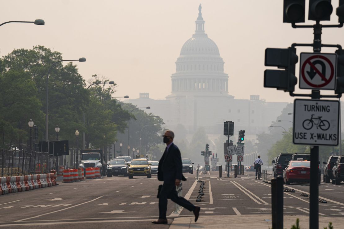 The US Capitol in Washington, DC, was shrouded in smoke Thursday.