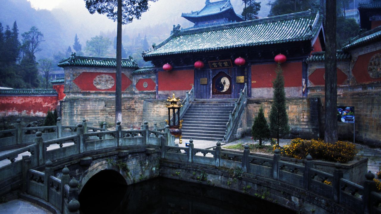 A small temple at Wudang Mountain in China's Hubei province pictured on October 27, 2004.