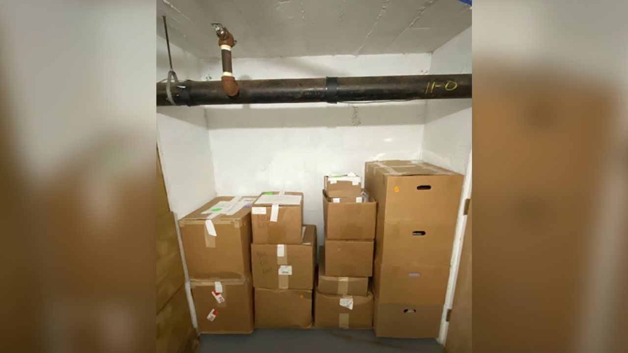 Boxes moved from the Lake Room to the storage room are seen in this photo included in Donald Trump's federal indictment.