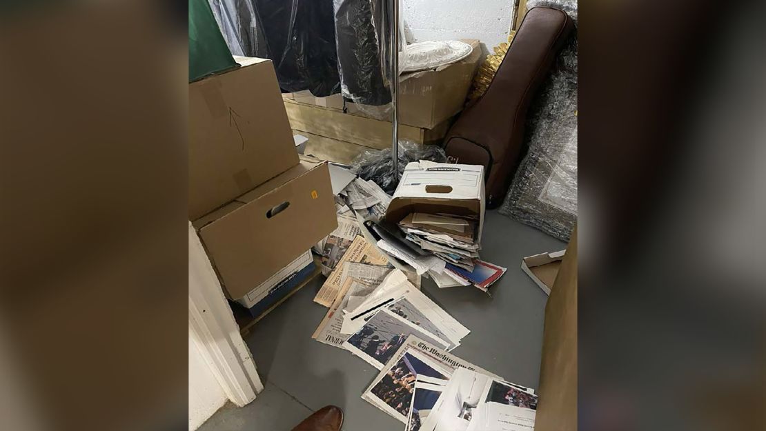 Boxes of spilled documents are seen on the floor, in this photo included in Donald Trump's federal indictment.

Credit: US District Court/Southern District of Florida
