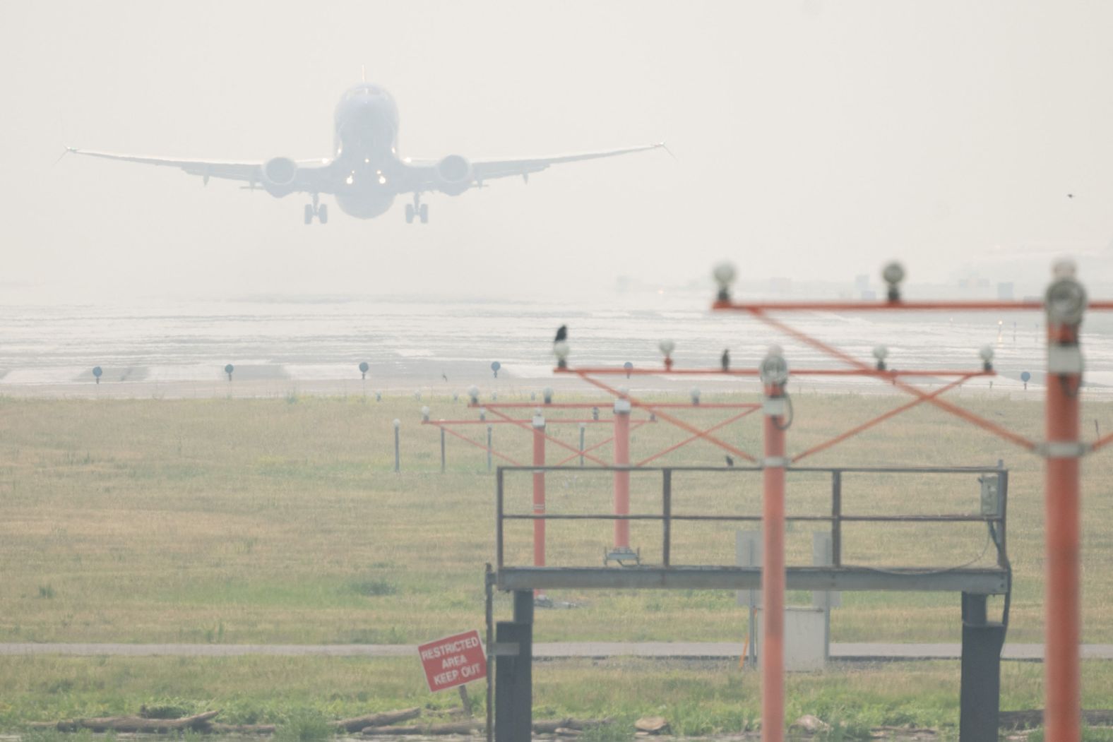 An airplane takes off June 8 from Ronald Reagan Washington National Airport in Arlington, Virginia.