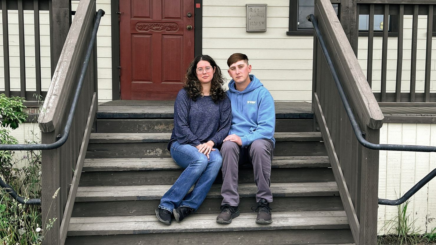 Jacqui McIntosh and her husband, Shane McIntosh, are shown in front of their office in Arcata, California, on June 9.