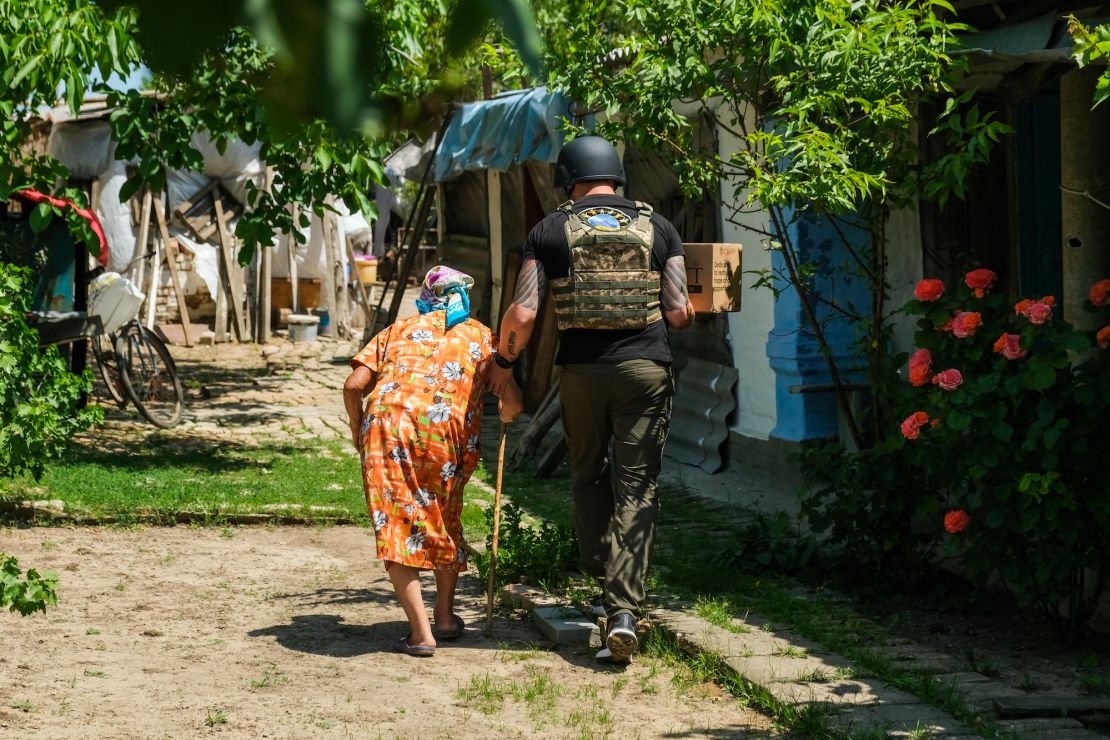 Only 1,400 of Orihiv's pre-war population of 14,000 remains in the town, most of whom are elderly citizens who rely on aid donations to survive