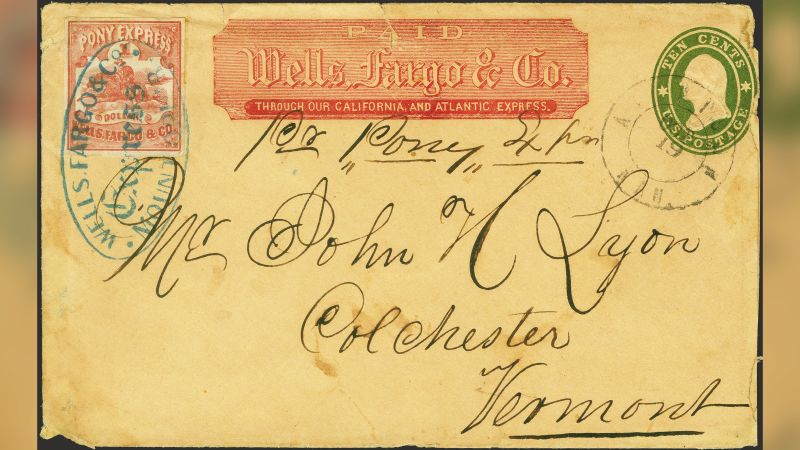 Rare pony express envelope bound for Vermont to be auctioned in New York City | CNN