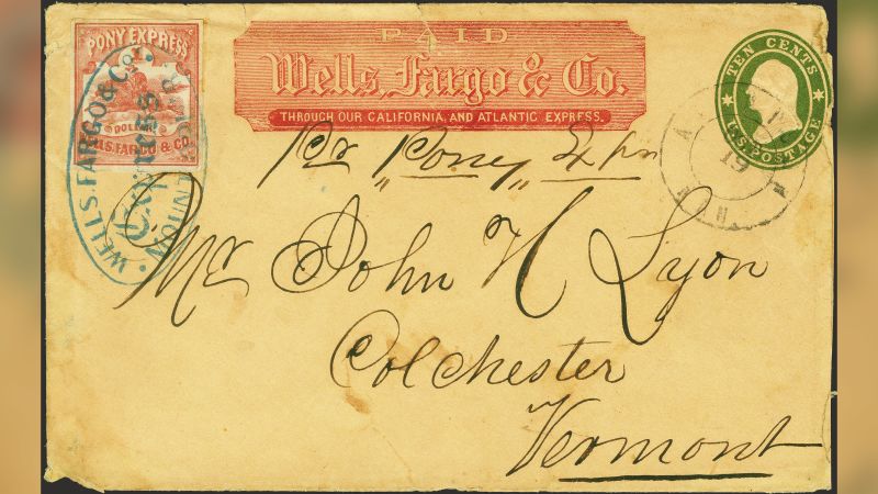 NextImg:Rare pony express envelope bound for Vermont to be auctioned in New York City | CNN