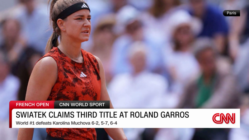 Swiatek claims third title at Roland Garros  | CNN
